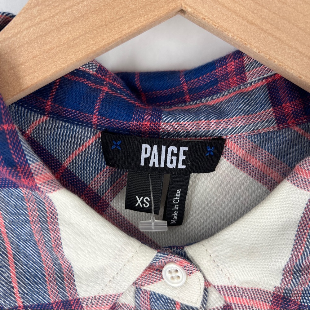 PAIGE Trudy Shirt Soft Plaid Casual Button Front‎ XS - Picture 3 of 16